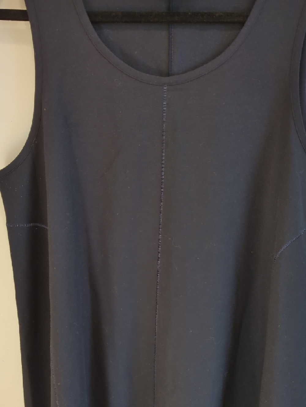 COS Navy Black Minimalist Tank Swing Dress Size Large Basic Normcore Capsule - Picture 3 of 8